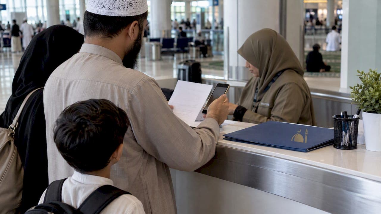 صورة غلاف المقال تجنب عمليات الاحتيال: تحقق من خطوات التحقق من صحة تصريح العمرة العائلي وتصريح النسك السعودي